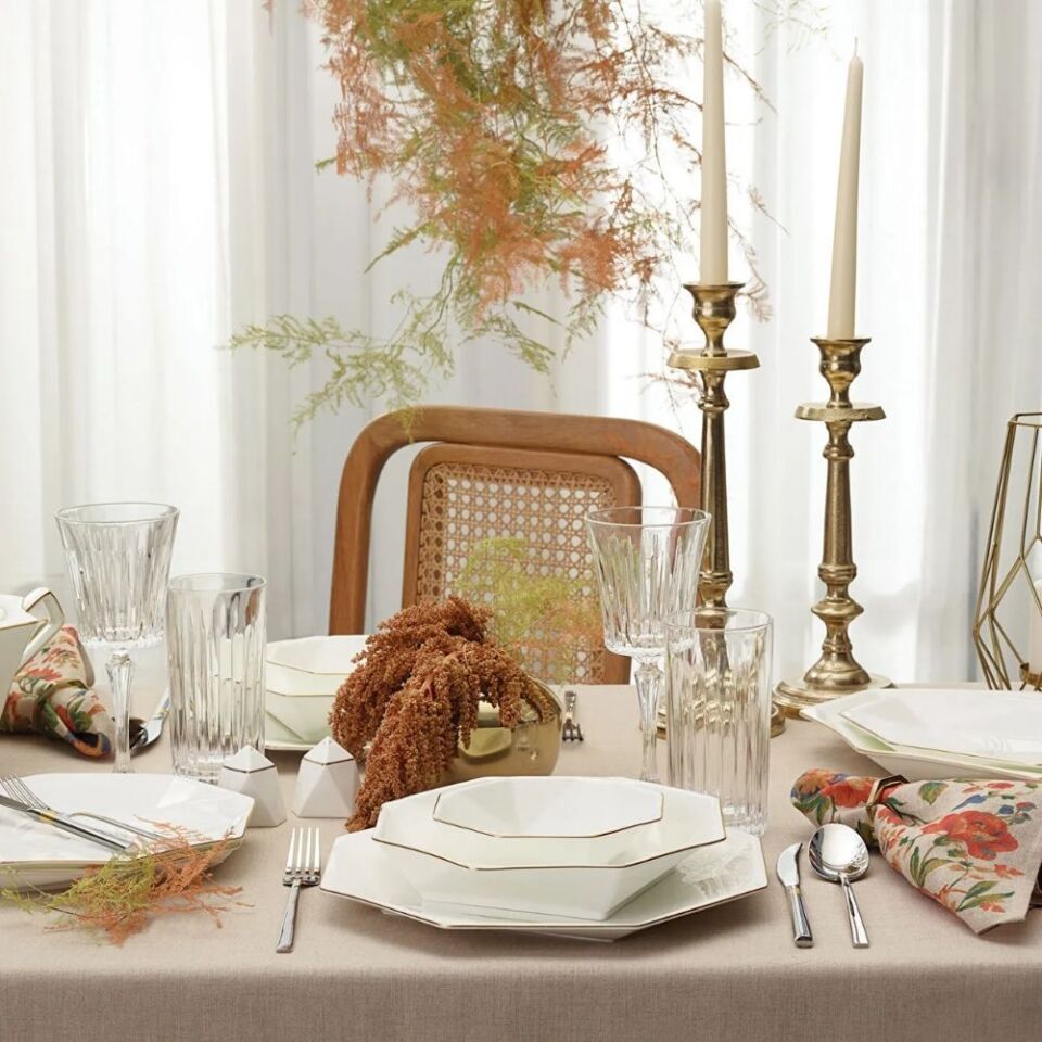 Karaca Fine Pearl Extra Quartz 62 Parça 12 Kişilik Yemek Takımı Gold