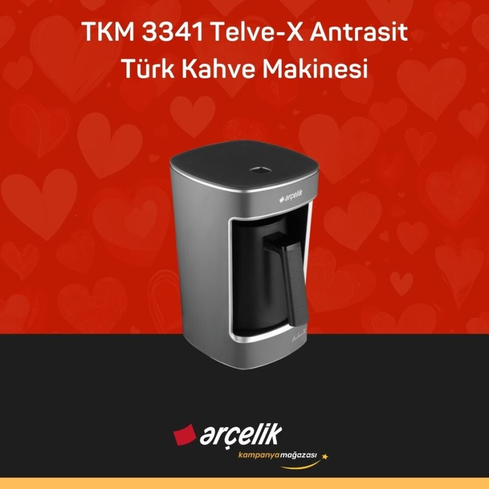 ARÇELİK TKM 3341 Telve-X Antrasit Türk Kahve Makinesi