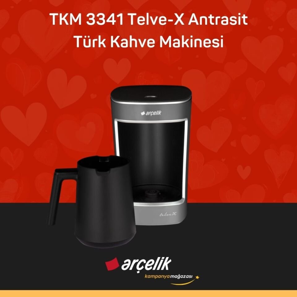 ARÇELİK TKM 3341 Telve-X Antrasit Türk Kahve Makinesi
