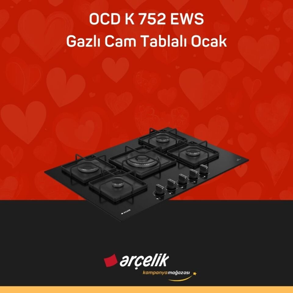 ARÇELİK OCD K 752 EWS Gazlı Cam Tablalı Ocak