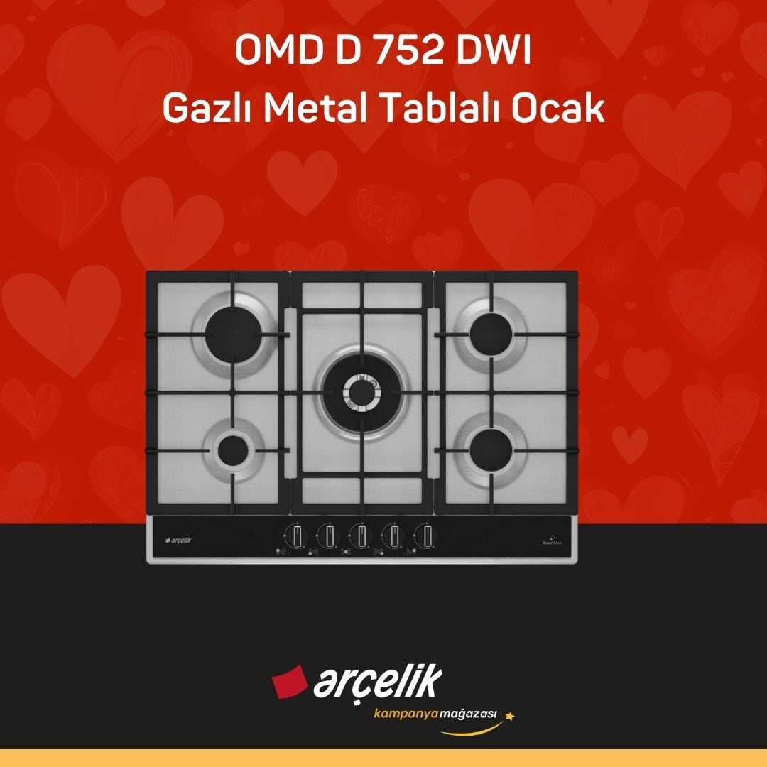 ARÇELİK OMD D 752 DWI Gazlı Metal Tablalı Ocak