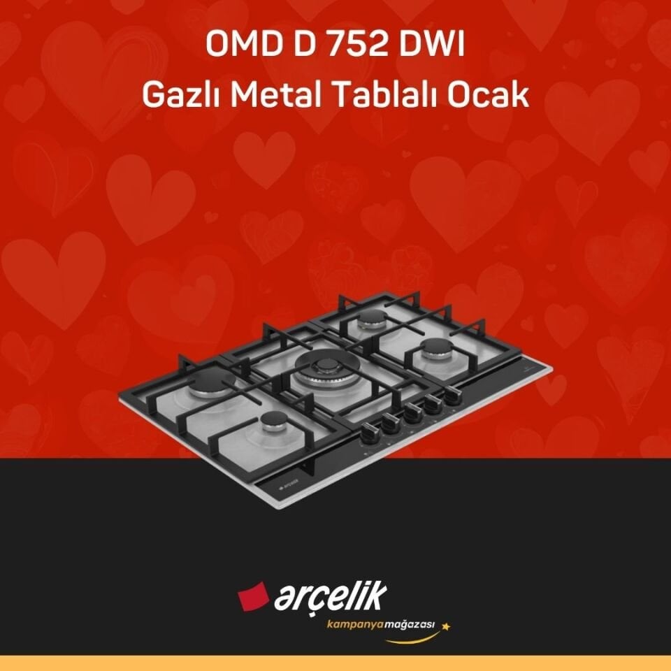 ARÇELİK OMD D 752 DWI Gazlı Metal Tablalı Ocak