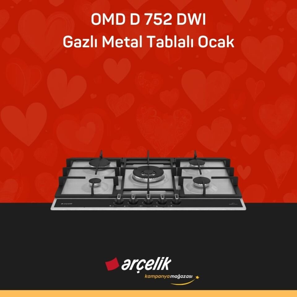 ARÇELİK OMD D 752 DWI Gazlı Metal Tablalı Ocak