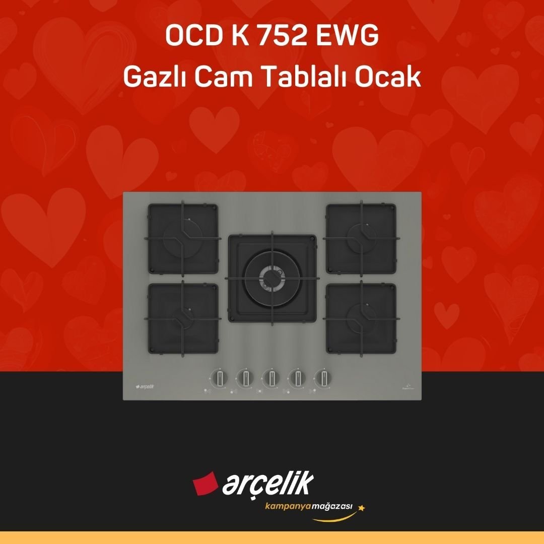 ARÇELİK OCD K 752 EWG Gazlı Cam Tablalı Ocak