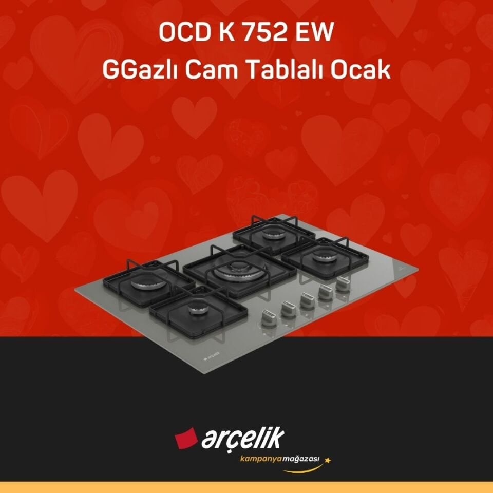 ARÇELİK OCD K 752 EWG Gazlı Cam Tablalı Ocak