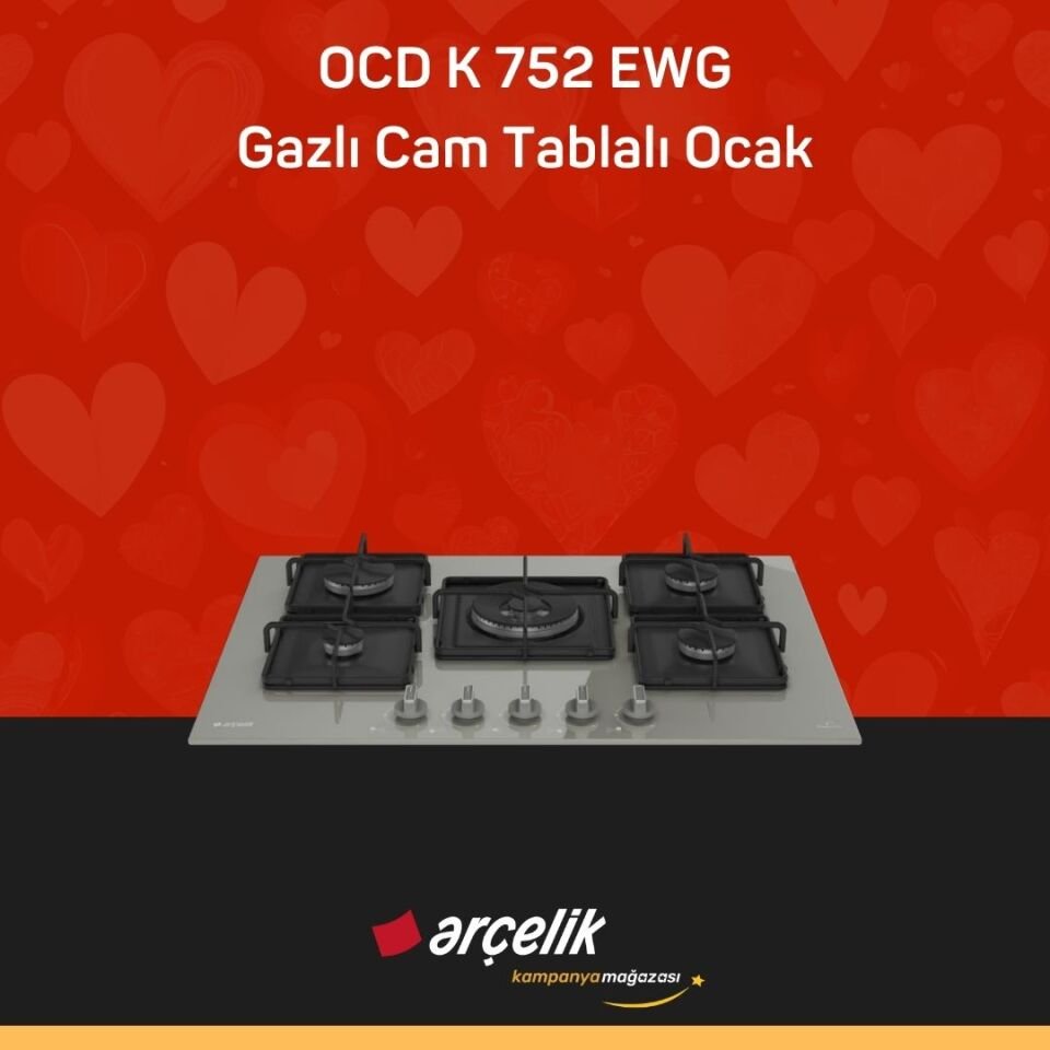 ARÇELİK OCD K 752 EWG Gazlı Cam Tablalı Ocak