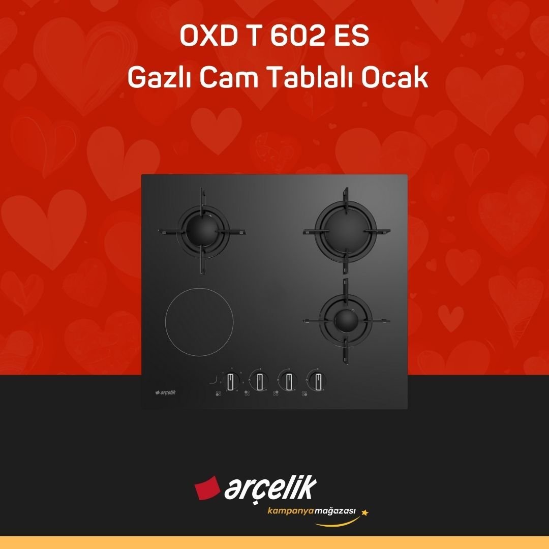 ARÇELİK OXD T 602 ES Fibona Serisi Gazlı Cam Tablalı Ocak