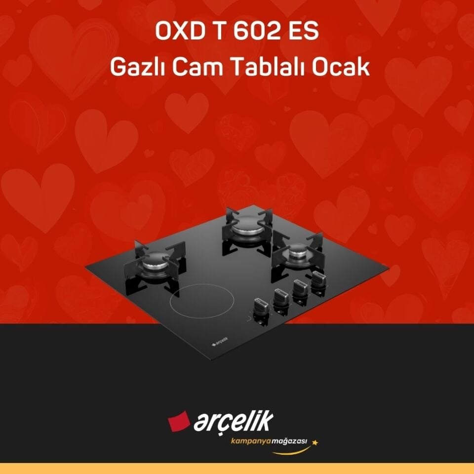 ARÇELİK OXD T 602 ES Fibona Serisi Gazlı Cam Tablalı Ocak