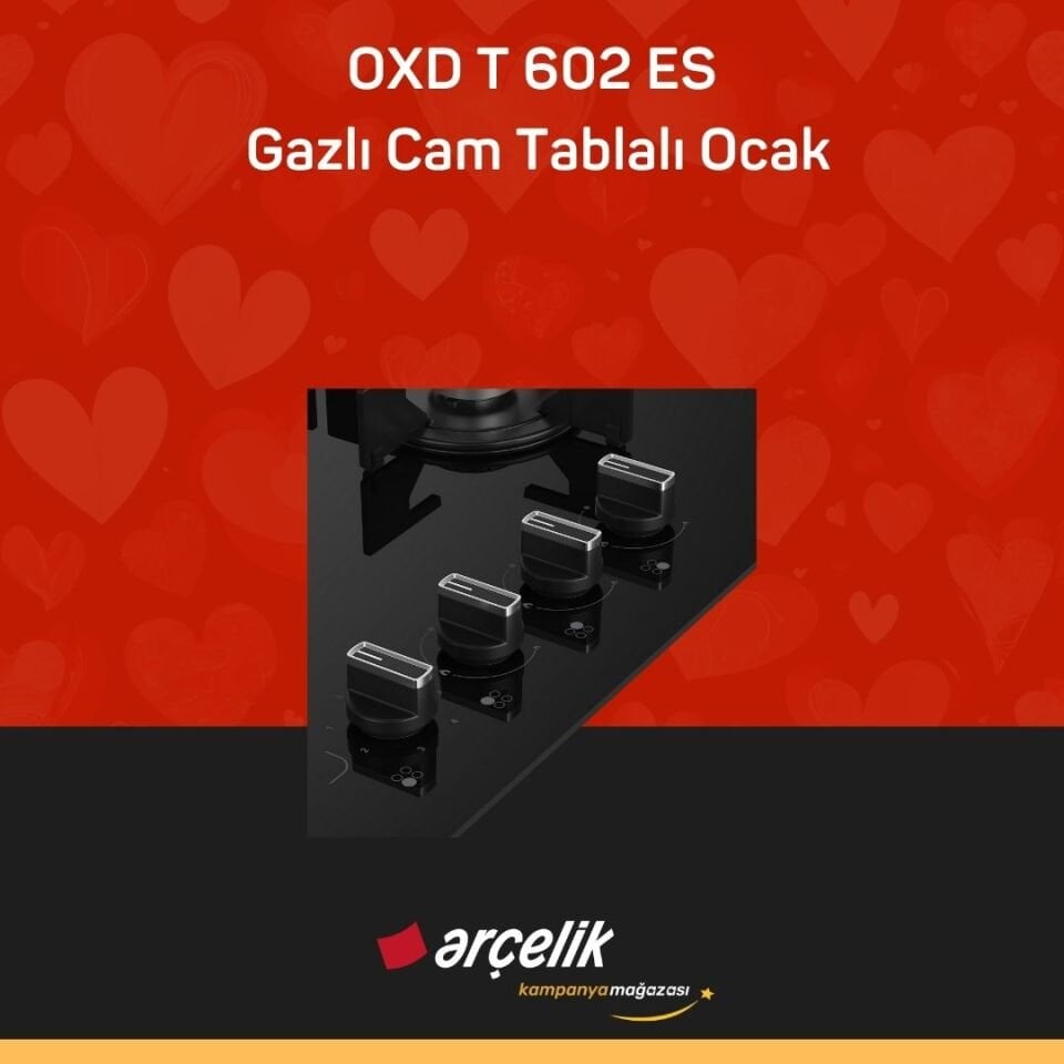 ARÇELİK OXD T 602 ES Fibona Serisi Gazlı Cam Tablalı Ocak