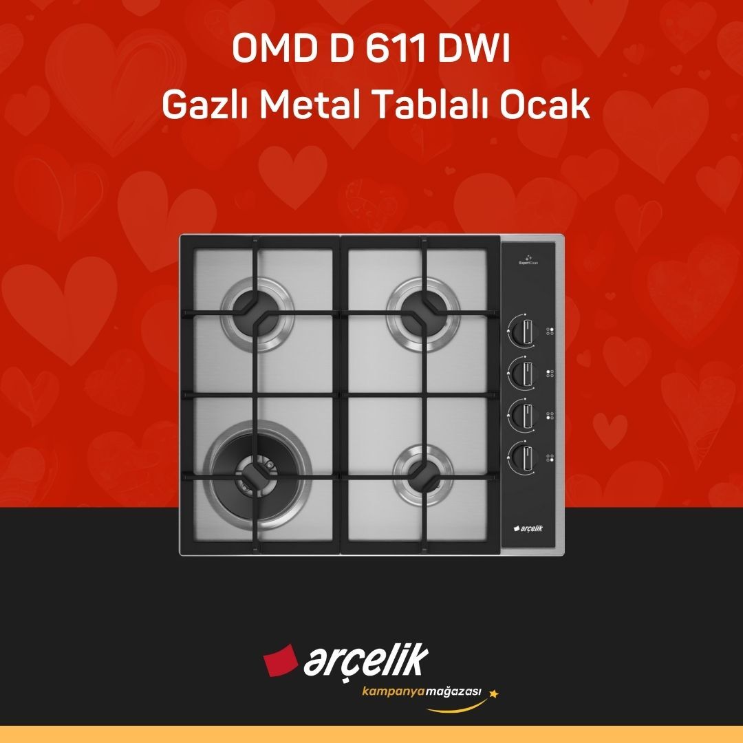 ARÇELİK OMD D 611 DWI Gazlı Metal Tablalı Ocak
