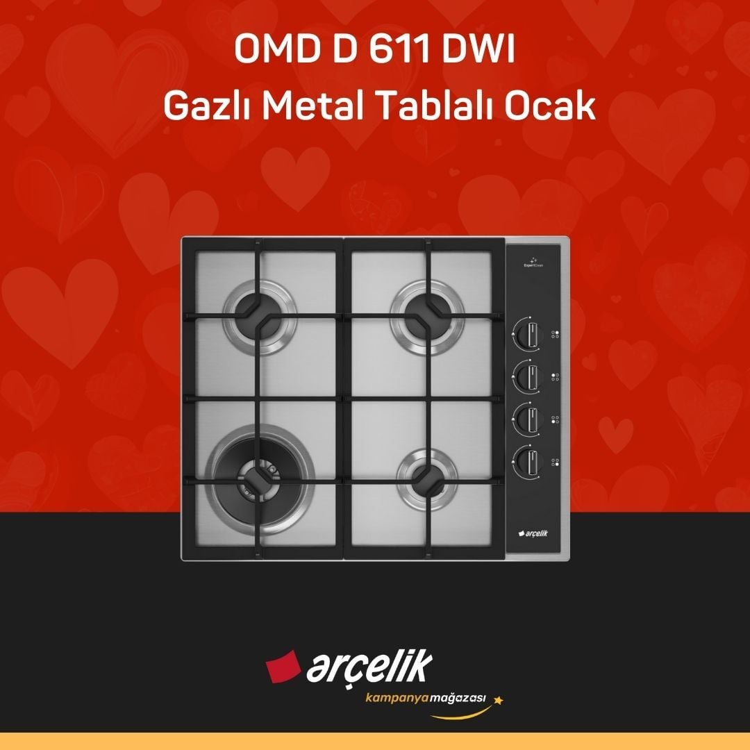 ARÇELİK OMD D 611 DWI Gazlı Metal Tablalı Ocak