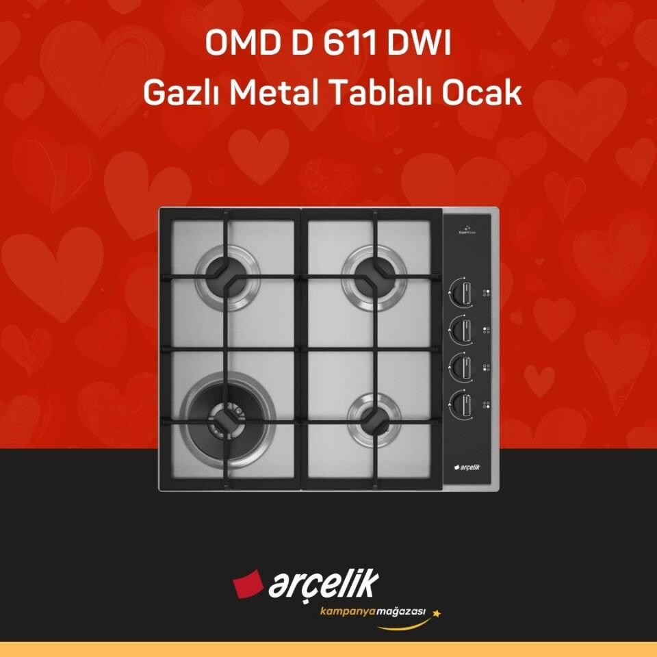ARÇELİK OMD D 611 DWI Gazlı Metal Tablalı Ocak