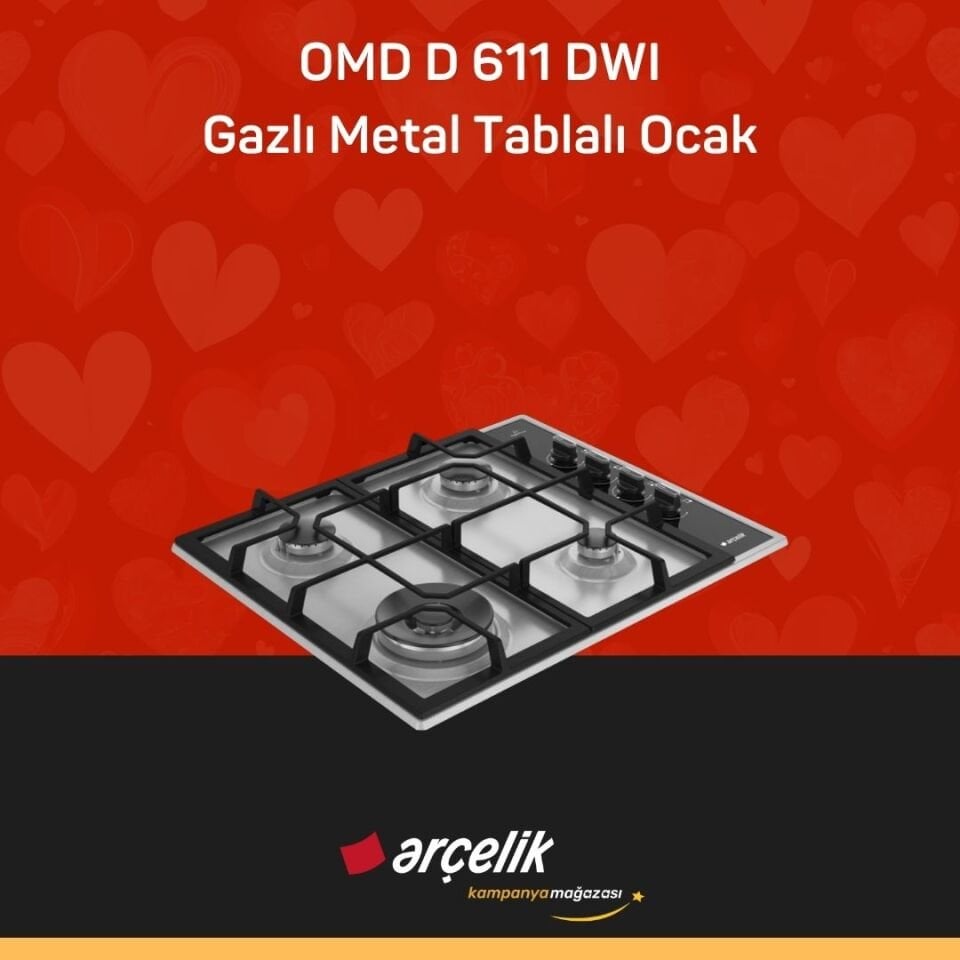 ARÇELİK OMD D 611 DWI Gazlı Metal Tablalı Ocak