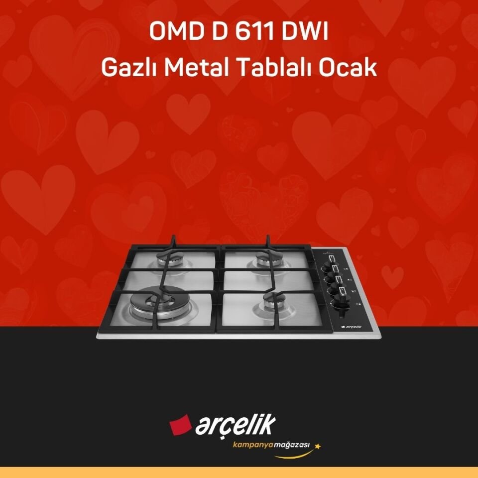 ARÇELİK OMD D 611 DWI Gazlı Metal Tablalı Ocak