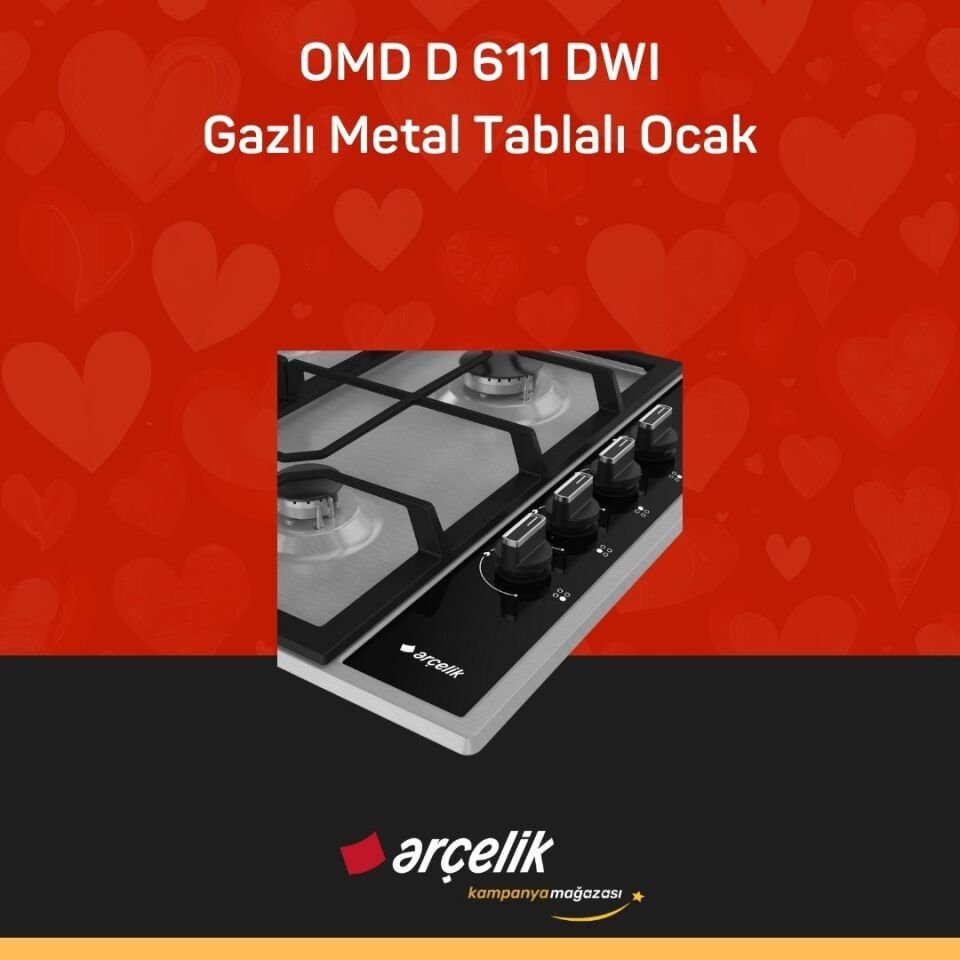 ARÇELİK OMD D 611 DWI Gazlı Metal Tablalı Ocak