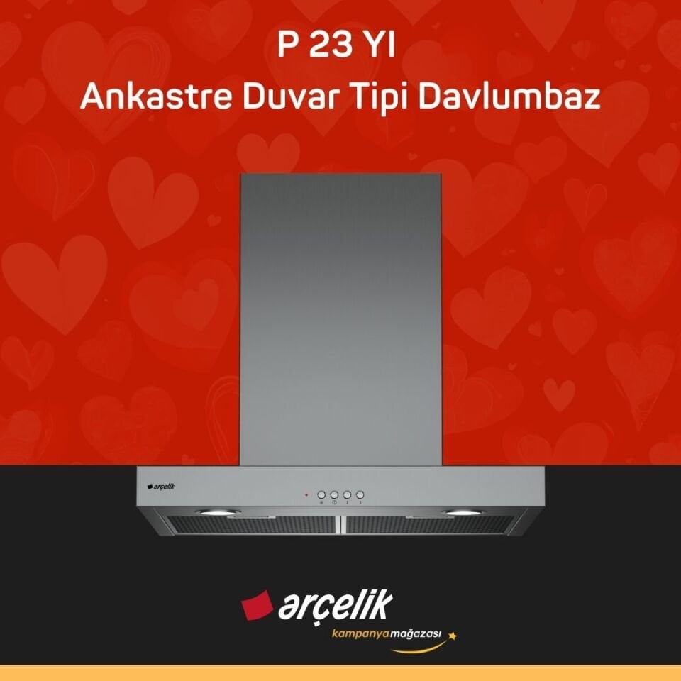 ARÇELİK P 23 YI Ankastre Duvar Tipi Davlumbaz