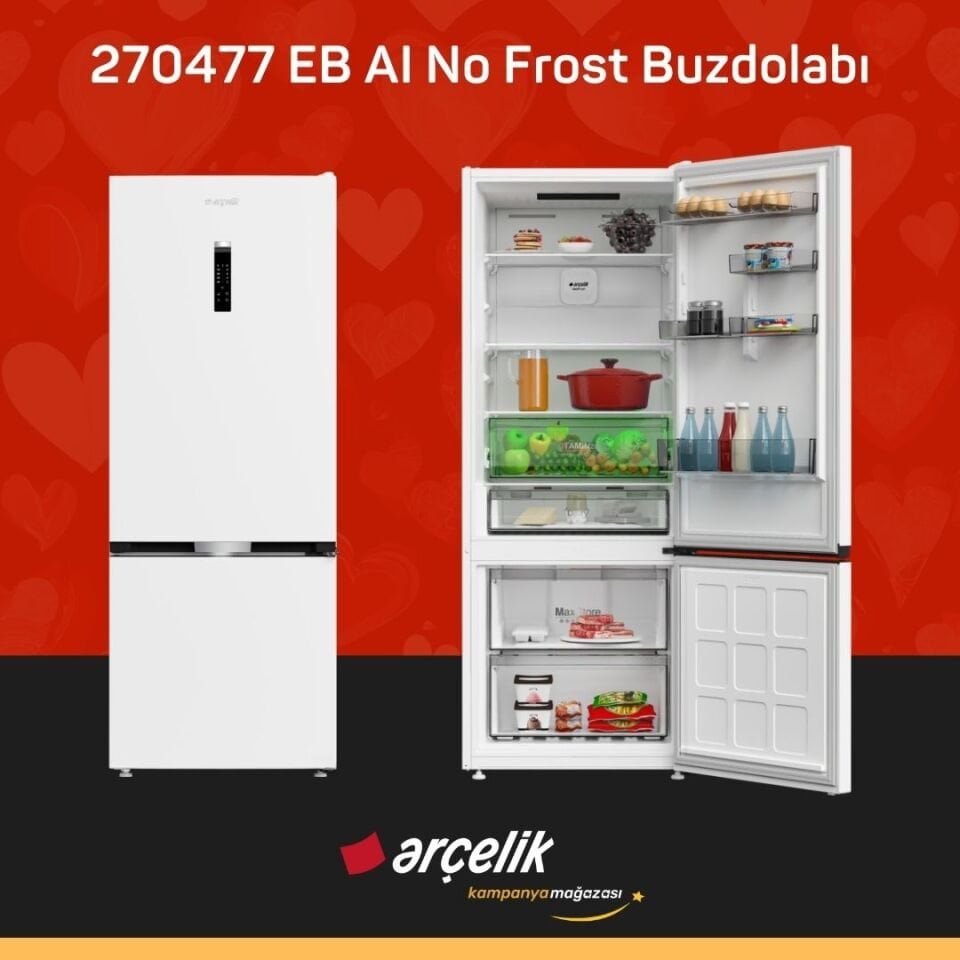 ARÇELİK 270477 EB AI Alttan Donduruculu Buzdolabı