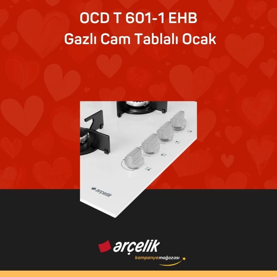 ARÇELİK OCD T 601-1 EHB Gazlı Cam Tablalı Ocak