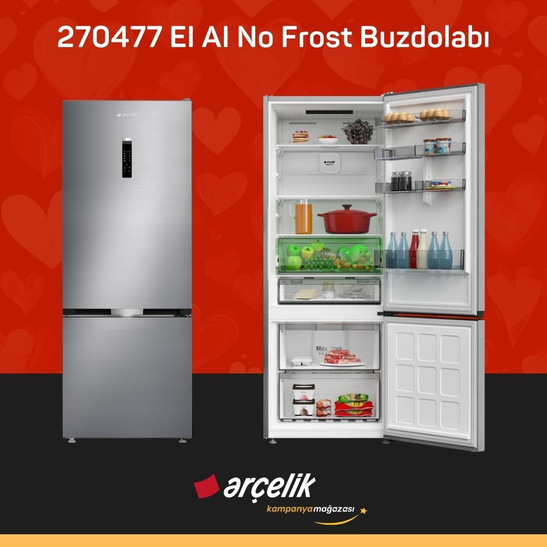 ARÇELİK 270477 EI AI Alttan Donduruculu Buzdolabı