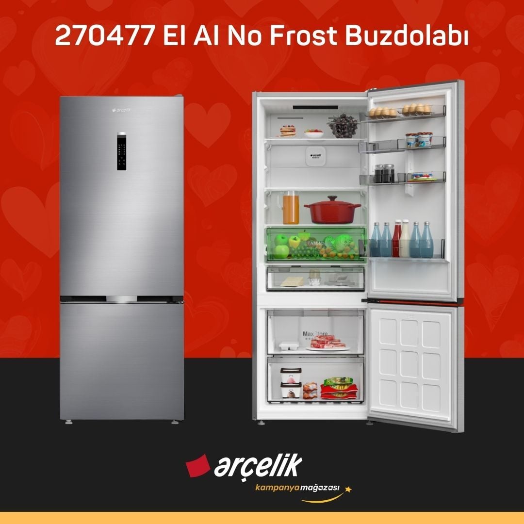 ARÇELİK 270477 EI AI Alttan Donduruculu Buzdolabı