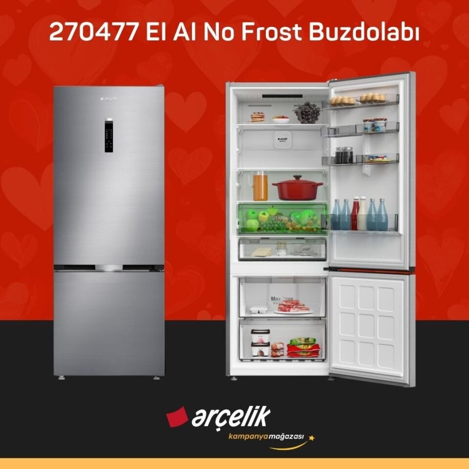 ARÇELİK 270477 EI AI Alttan Donduruculu Buzdolabı