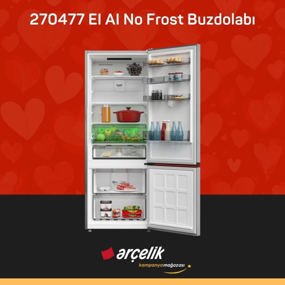 ARÇELİK 270477 EI AI Alttan Donduruculu Buzdolabı