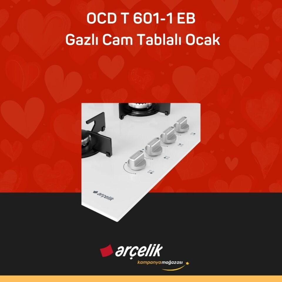 ARÇELİK OCD T 601-1 EB Gazlı Cam Tablalı Ocak