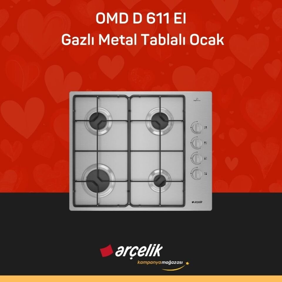 ARÇELİK OMD D 611 EI Gazlı Metal Tablalı Ocak