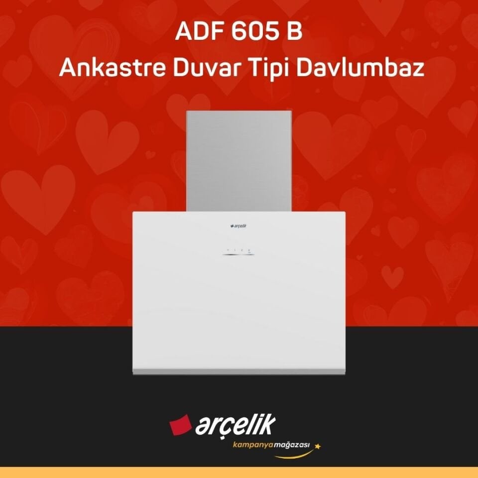 ARÇELİK ADF 605 B Ankastre Duvar Tipi Davlumbaz