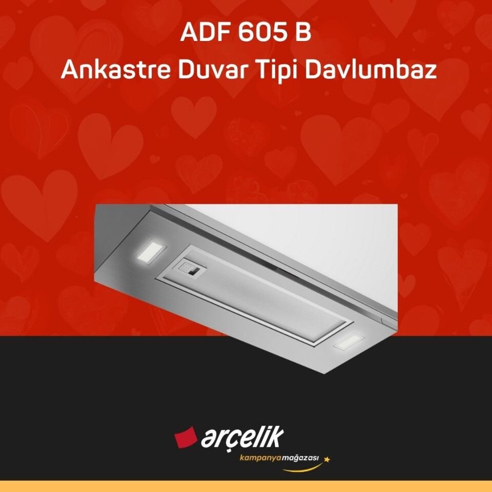 ARÇELİK ADF 605 B Ankastre Duvar Tipi Davlumbaz