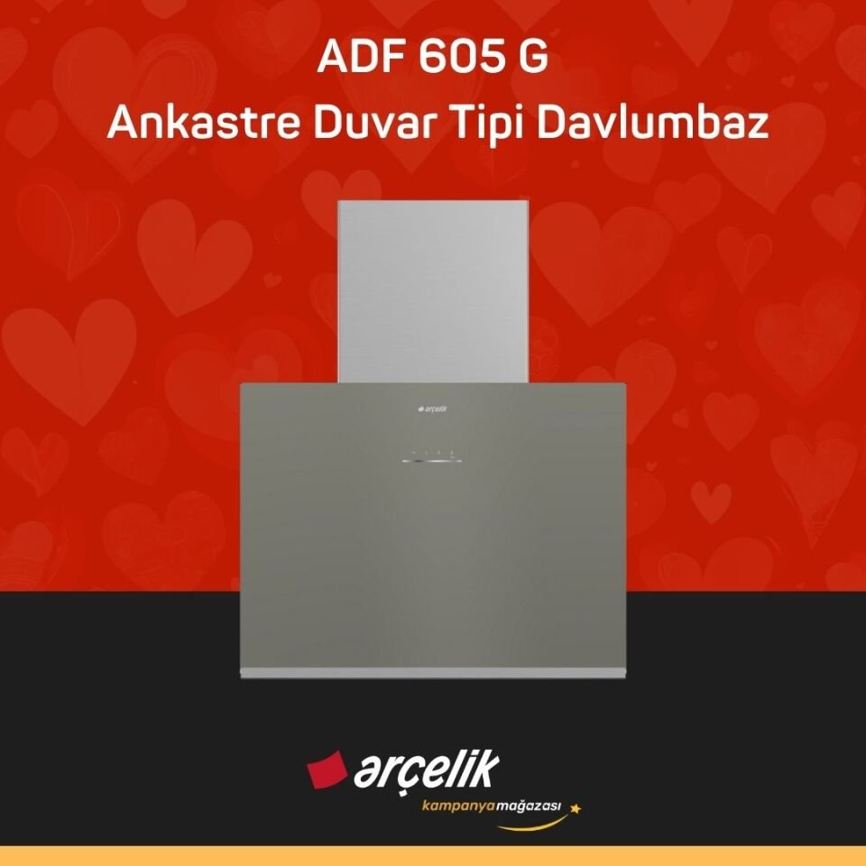 ARÇELİK ADF 605 G Ankastre Duvar Tipi Davlumbaz