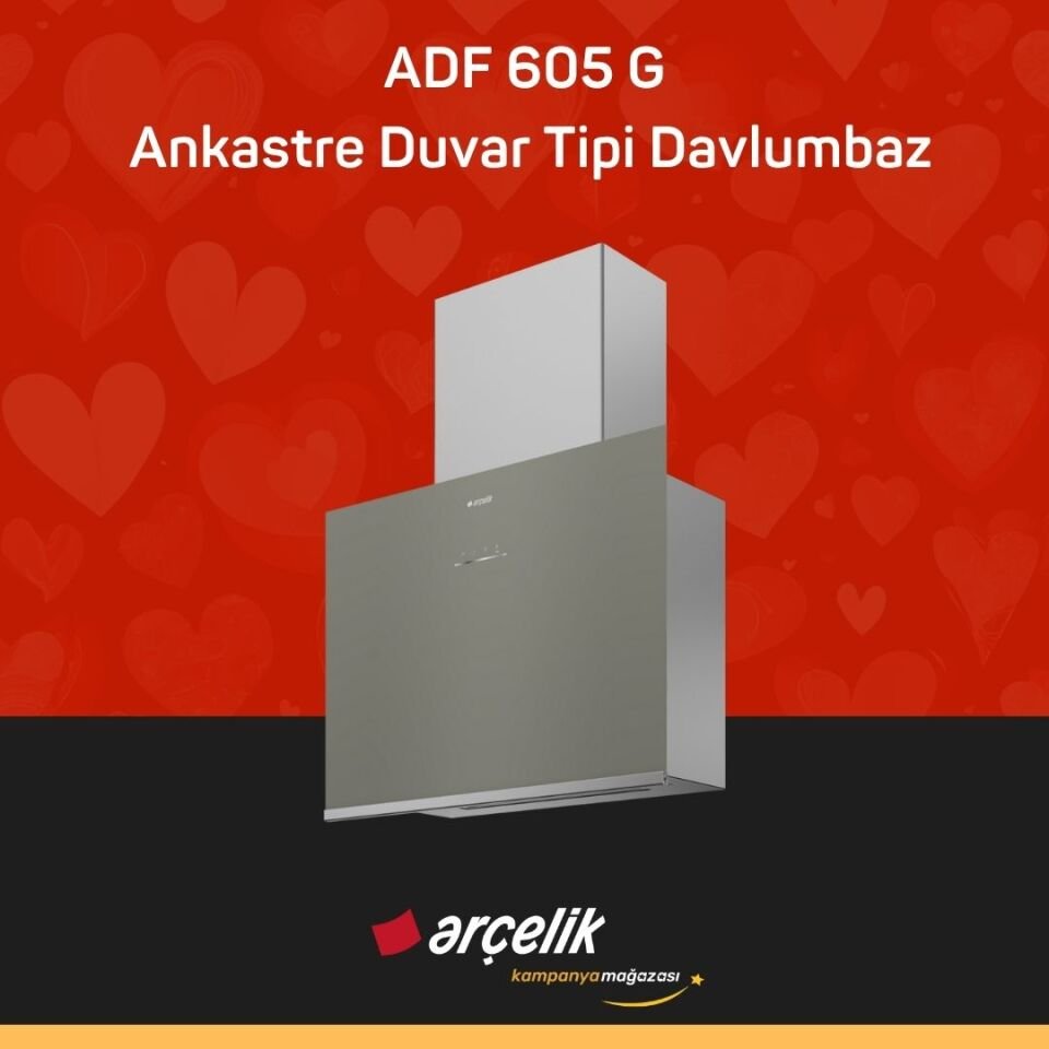 ARÇELİK ADF 605 G Ankastre Duvar Tipi Davlumbaz