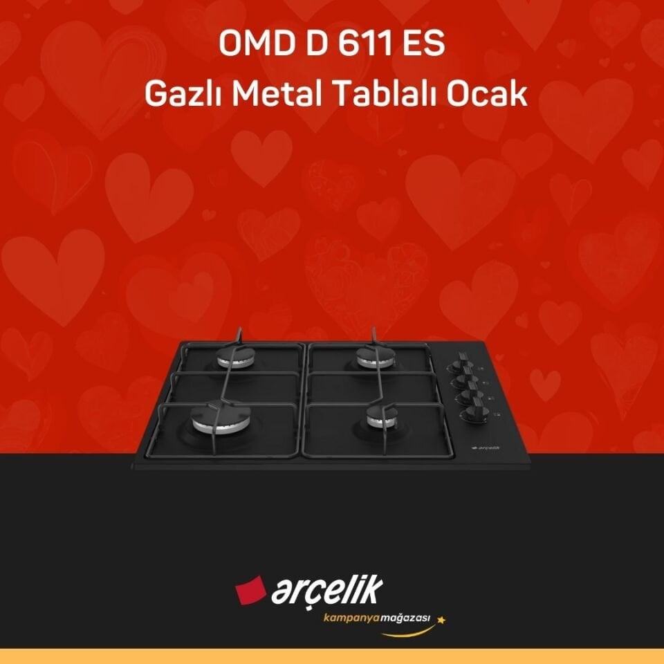 ARÇELİK OMD D 611 ES Gazlı Metal Tablalı Ocak