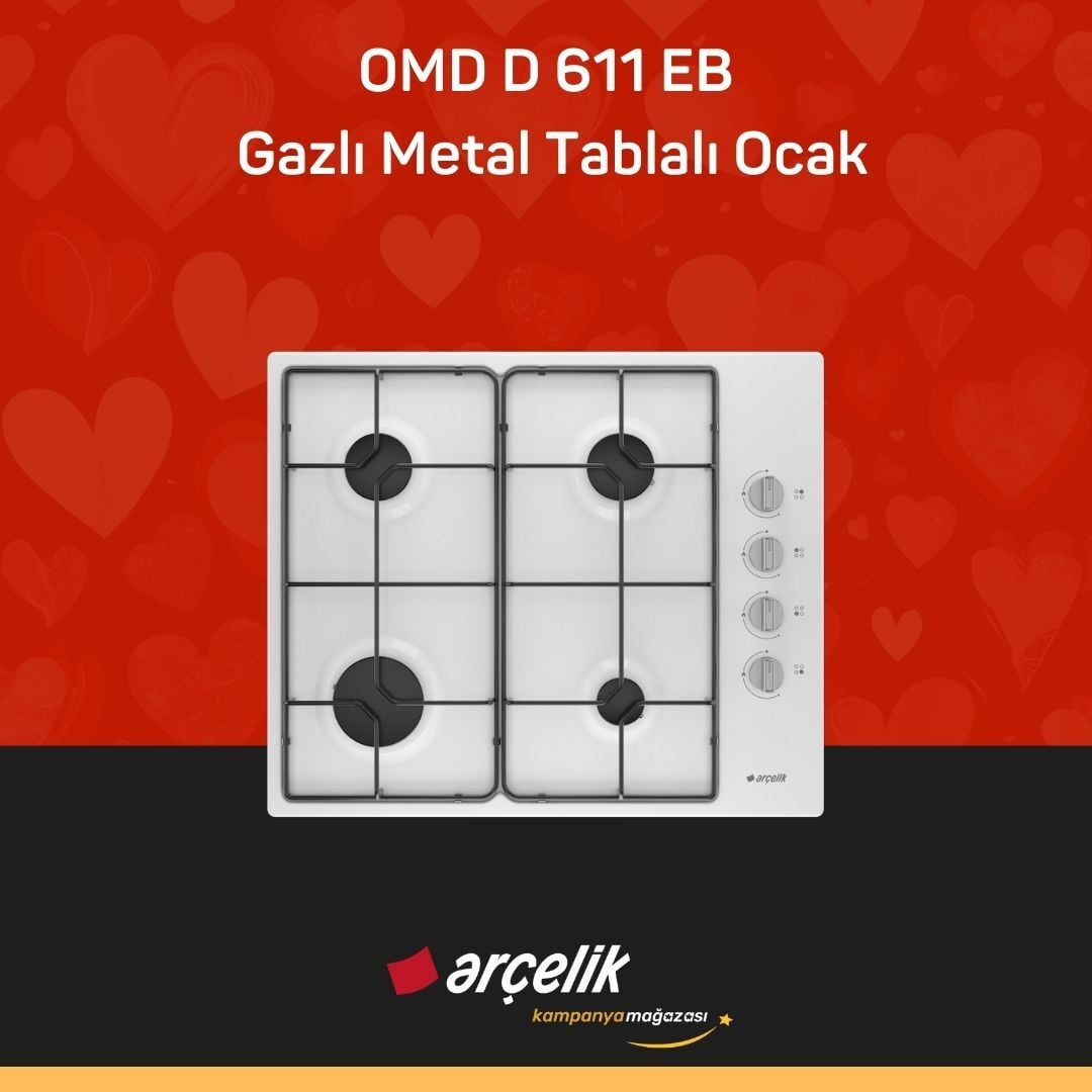 ARÇELİK OMD D 611 EB Gazlı Metal Tablalı Ocak