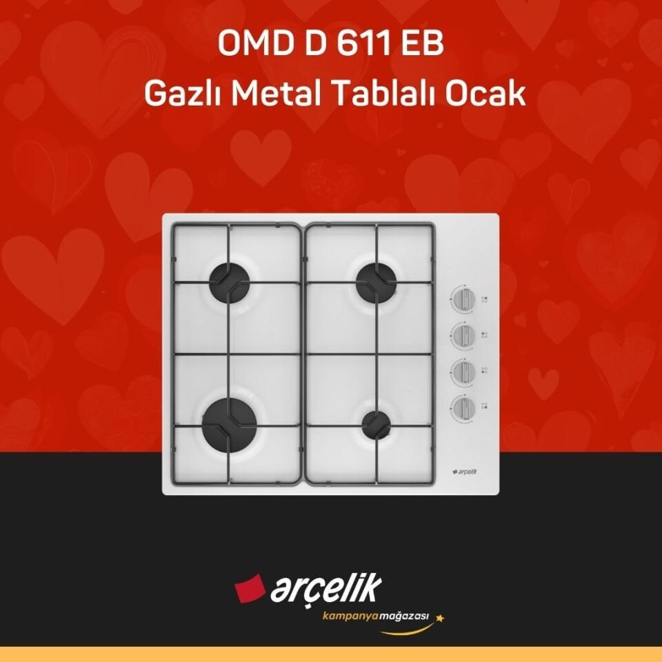 ARÇELİK OMD D 611 EB Gazlı Metal Tablalı Ocak