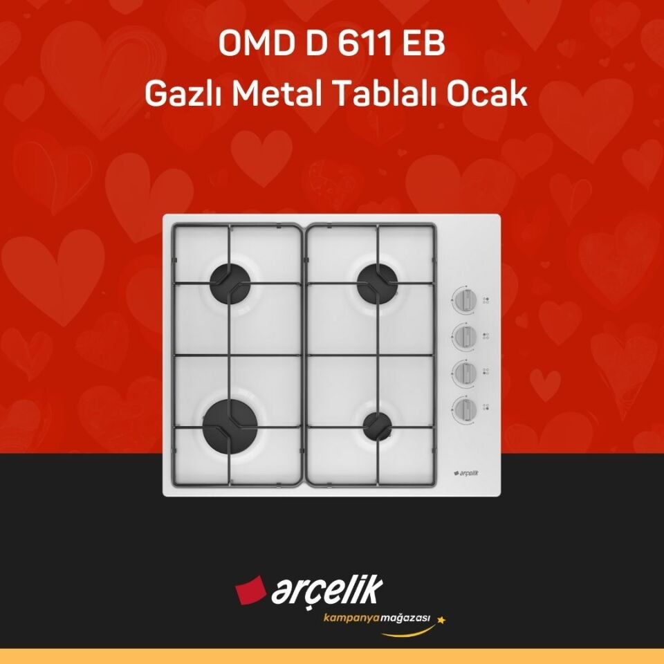ARÇELİK OMD D 611 EB Gazlı Metal Tablalı Ocak