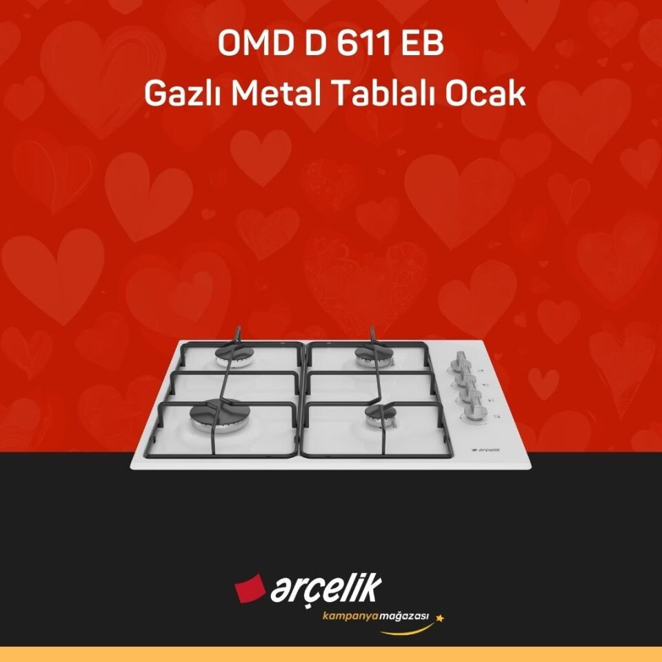 ARÇELİK OMD D 611 EB Gazlı Metal Tablalı Ocak
