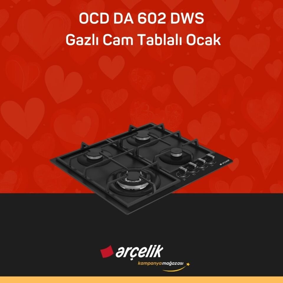 ARÇELİK OCD DA 602 DWS Gazlı Cam Tablalı Ocak