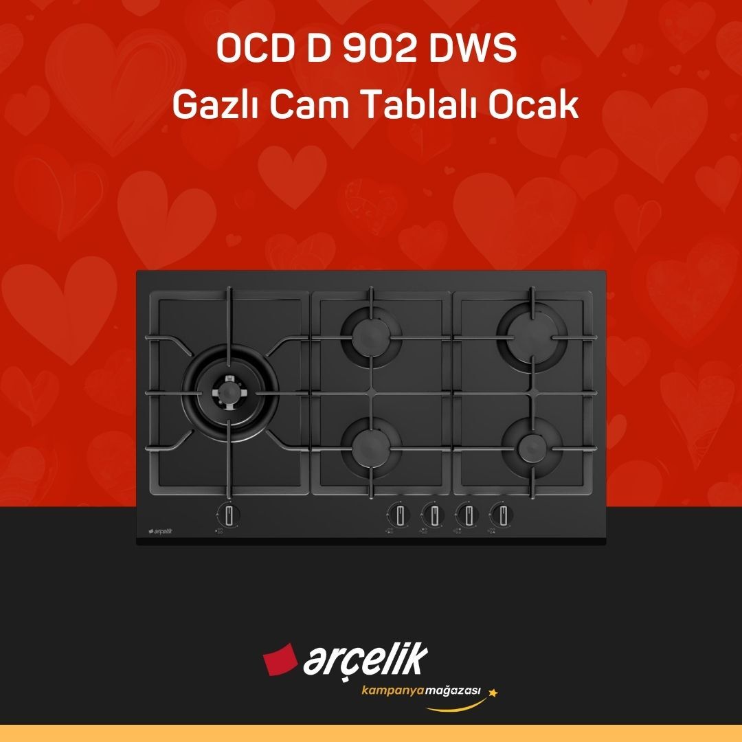 ARÇELİK OCD D 902 DWS Gazlı Cam Tablalı Ocak