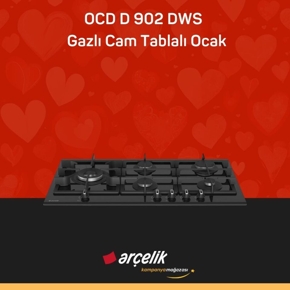 ARÇELİK OCD D 902 DWS Gazlı Cam Tablalı Ocak