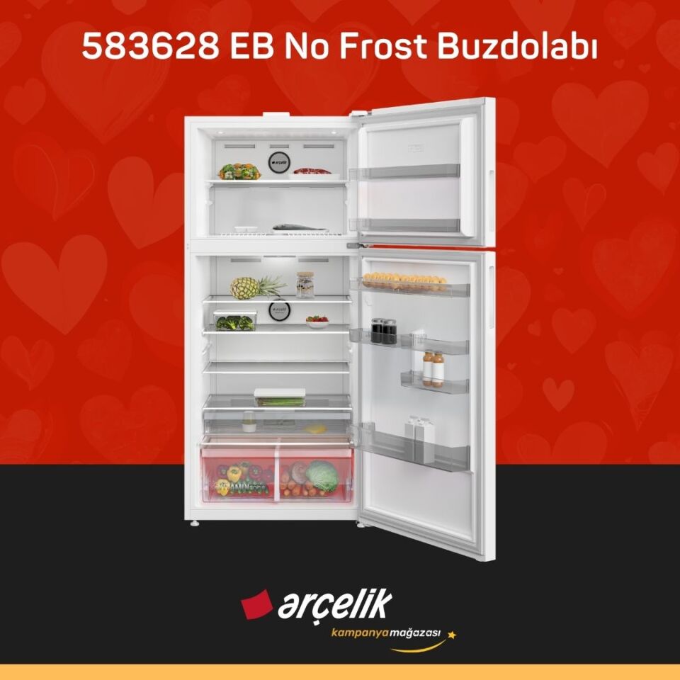 ARÇELİK 583628 EB Üstten Donduruculu Buzdolabı