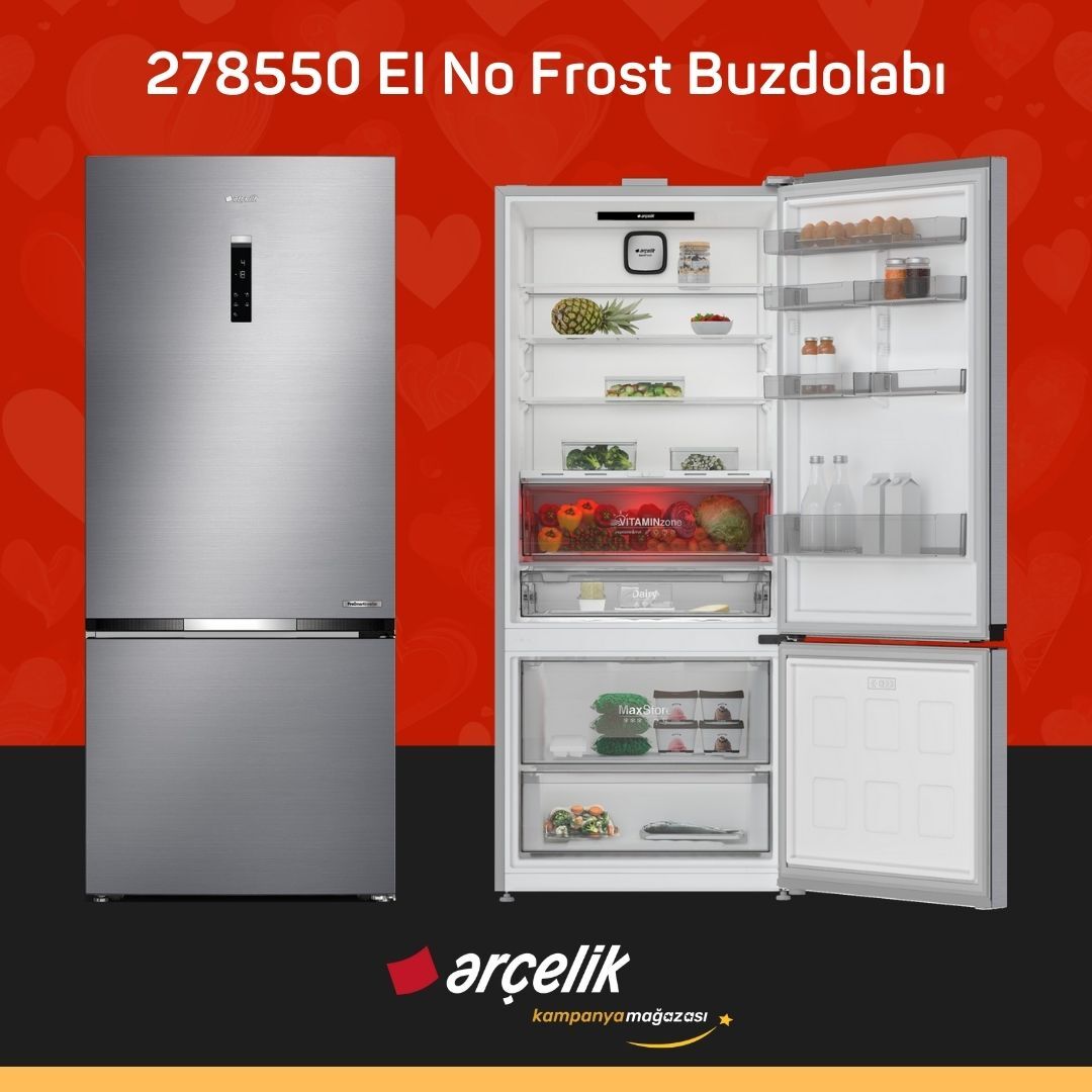 ARÇELİK 278550 EI Alttan Donduruculu Buzdolabı