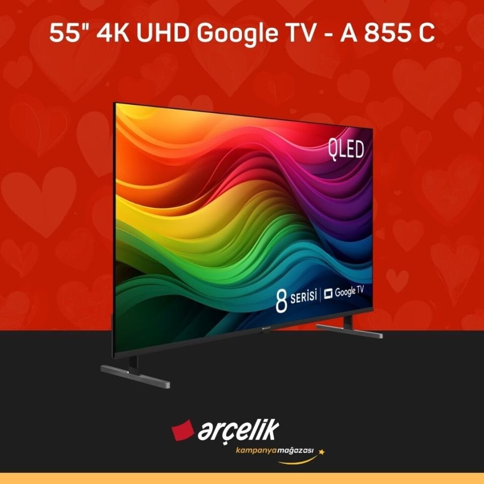 ARÇELİK 8 serisi QLED 55'' 4K UHD Google TV - A 855 C Smart TV