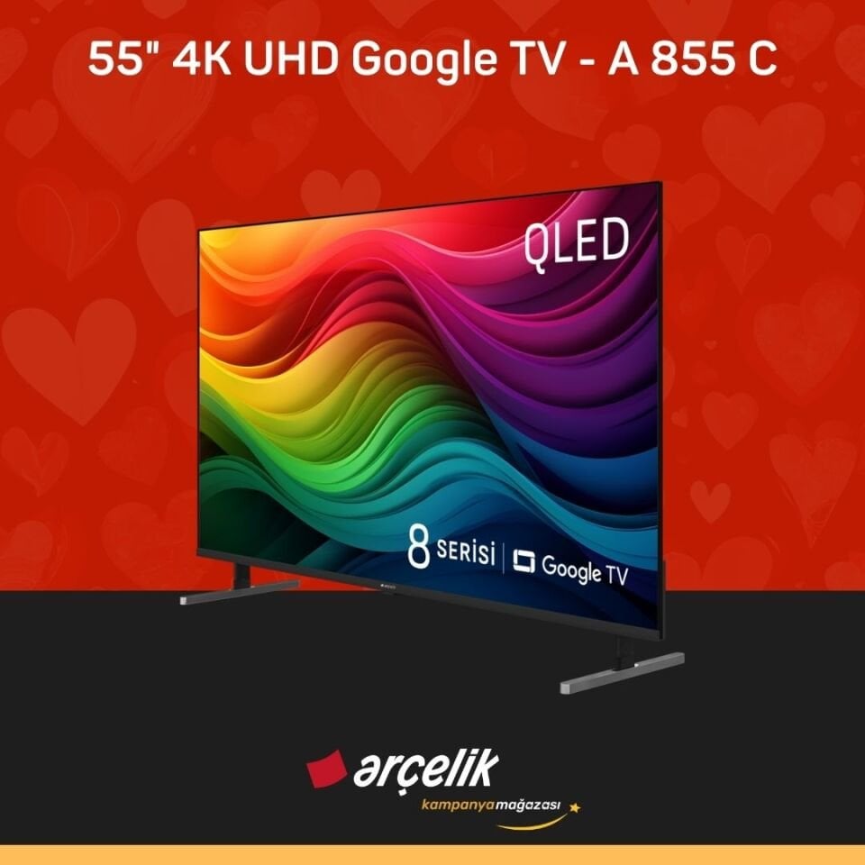 ARÇELİK 8 serisi QLED 55'' 4K UHD Google TV - A 855 C Smart TV