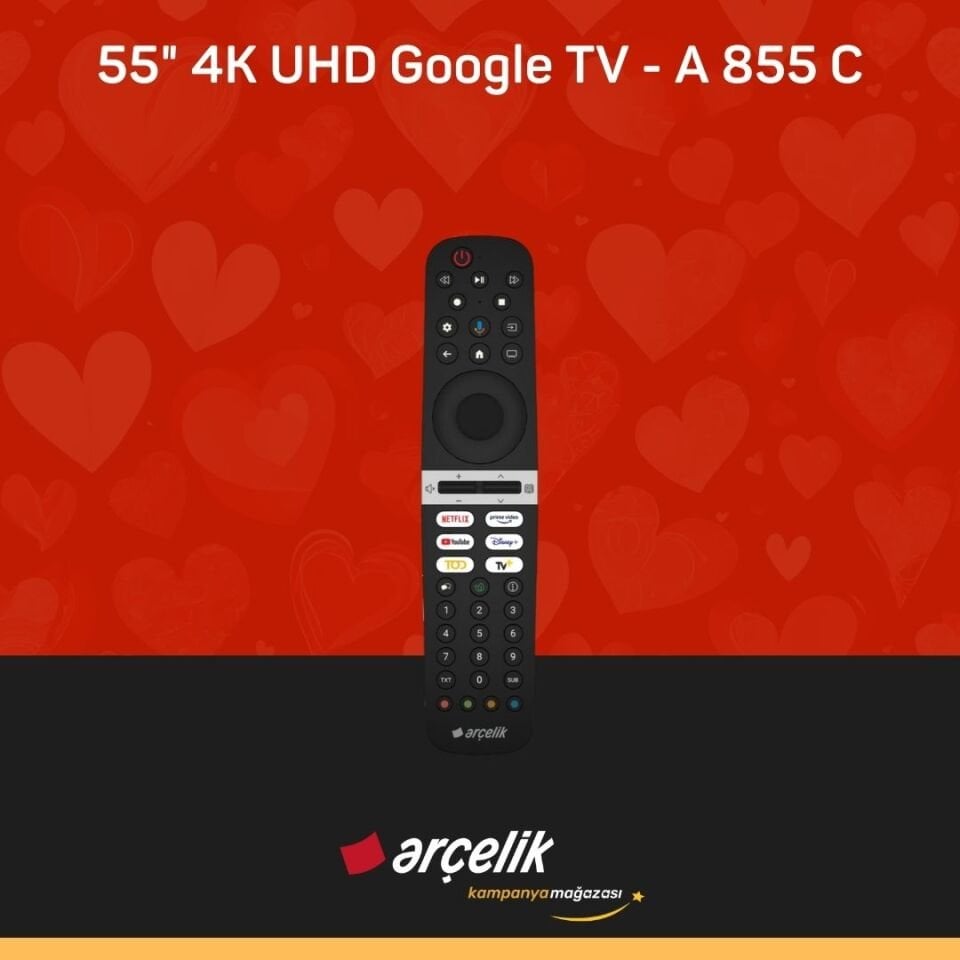 ARÇELİK 8 serisi QLED 55'' 4K UHD Google TV - A 855 C Smart TV