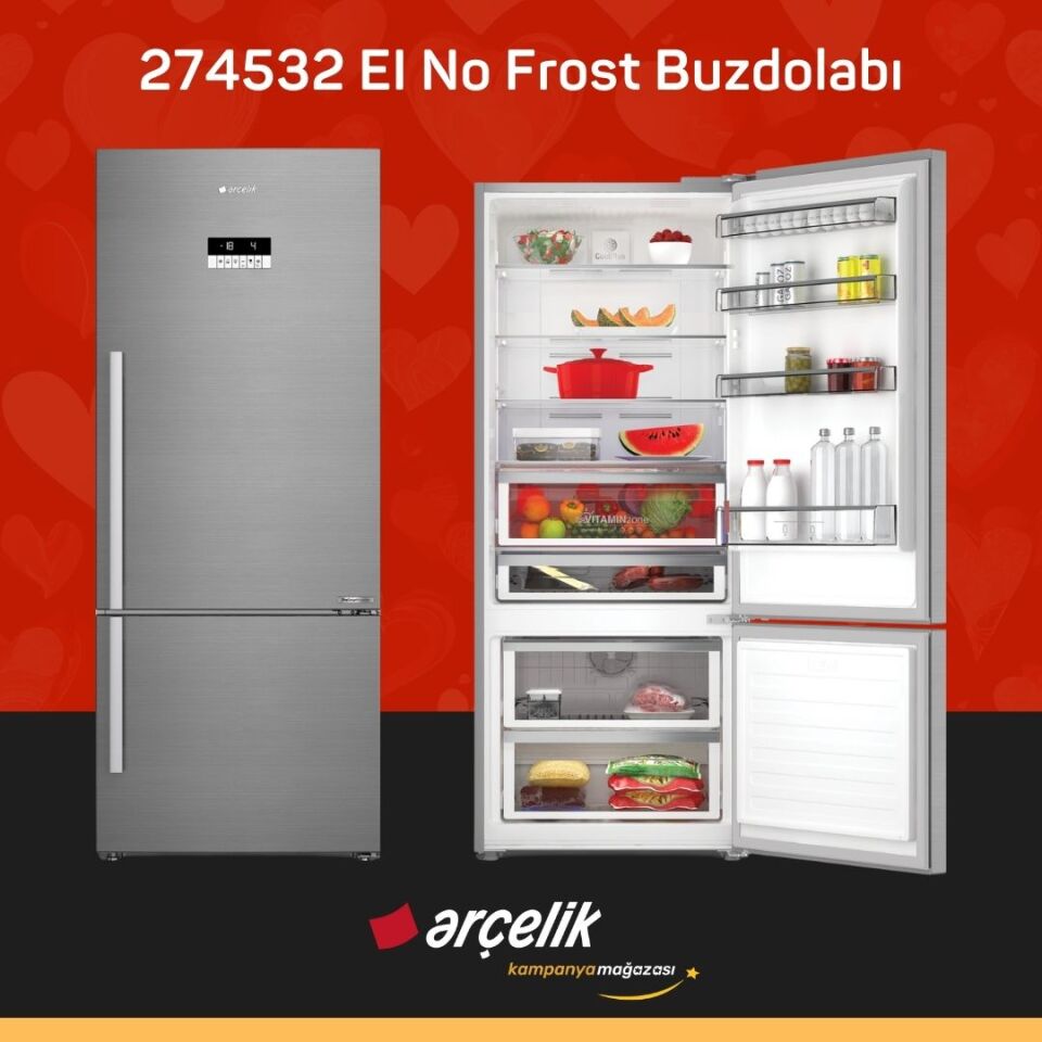 ARÇELİK 274532 EI Alttan Donduruculu Buzdolabı