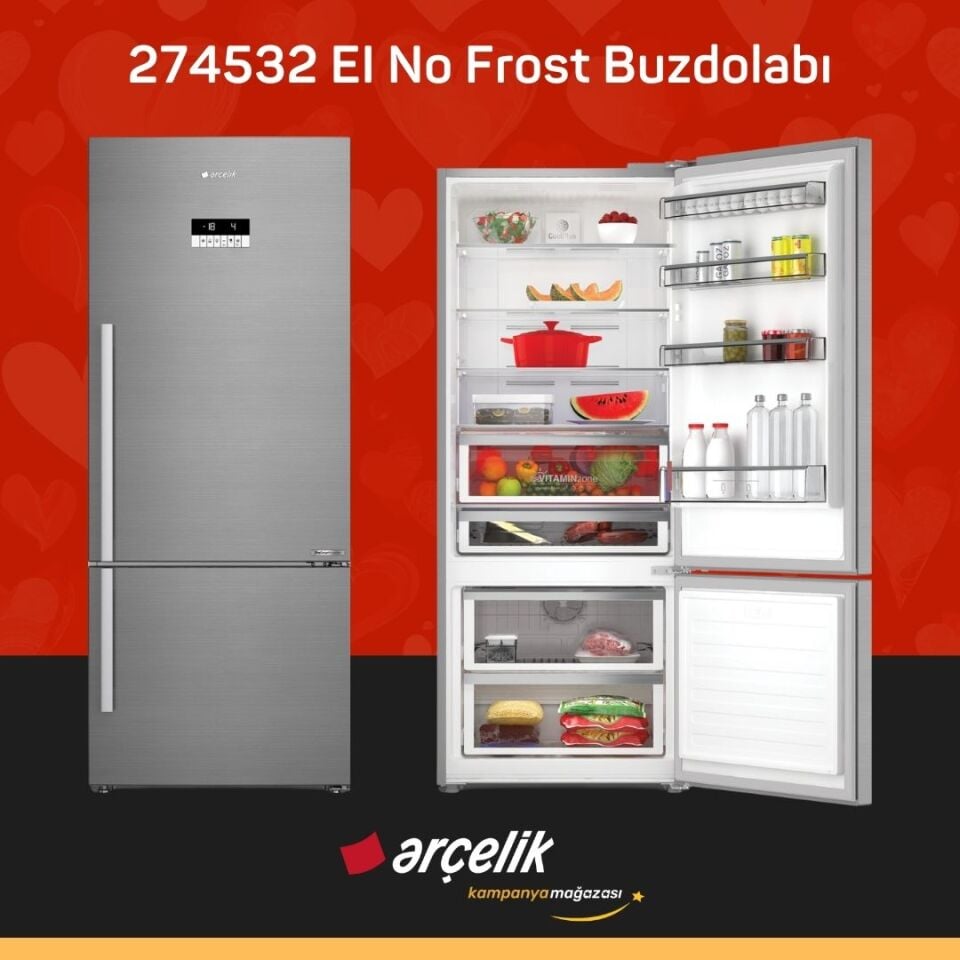 ARÇELİK 274532 EI Alttan Donduruculu Buzdolabı