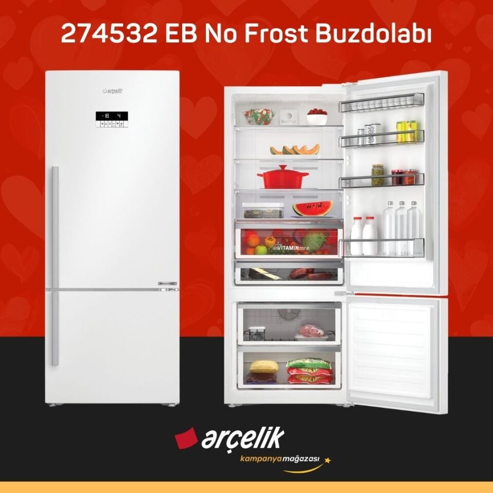 ARÇELİK 274532 EB Alttan Donduruculu Buzdolabı