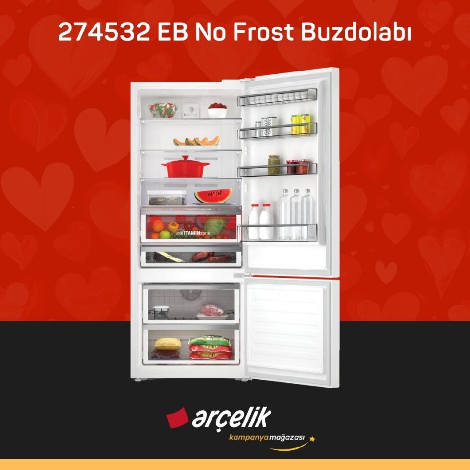 ARÇELİK 274532 EB Alttan Donduruculu Buzdolabı