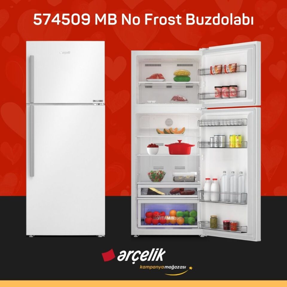 ARÇELİK 574509 MB Üstten Donduruculu Buzdolabı
